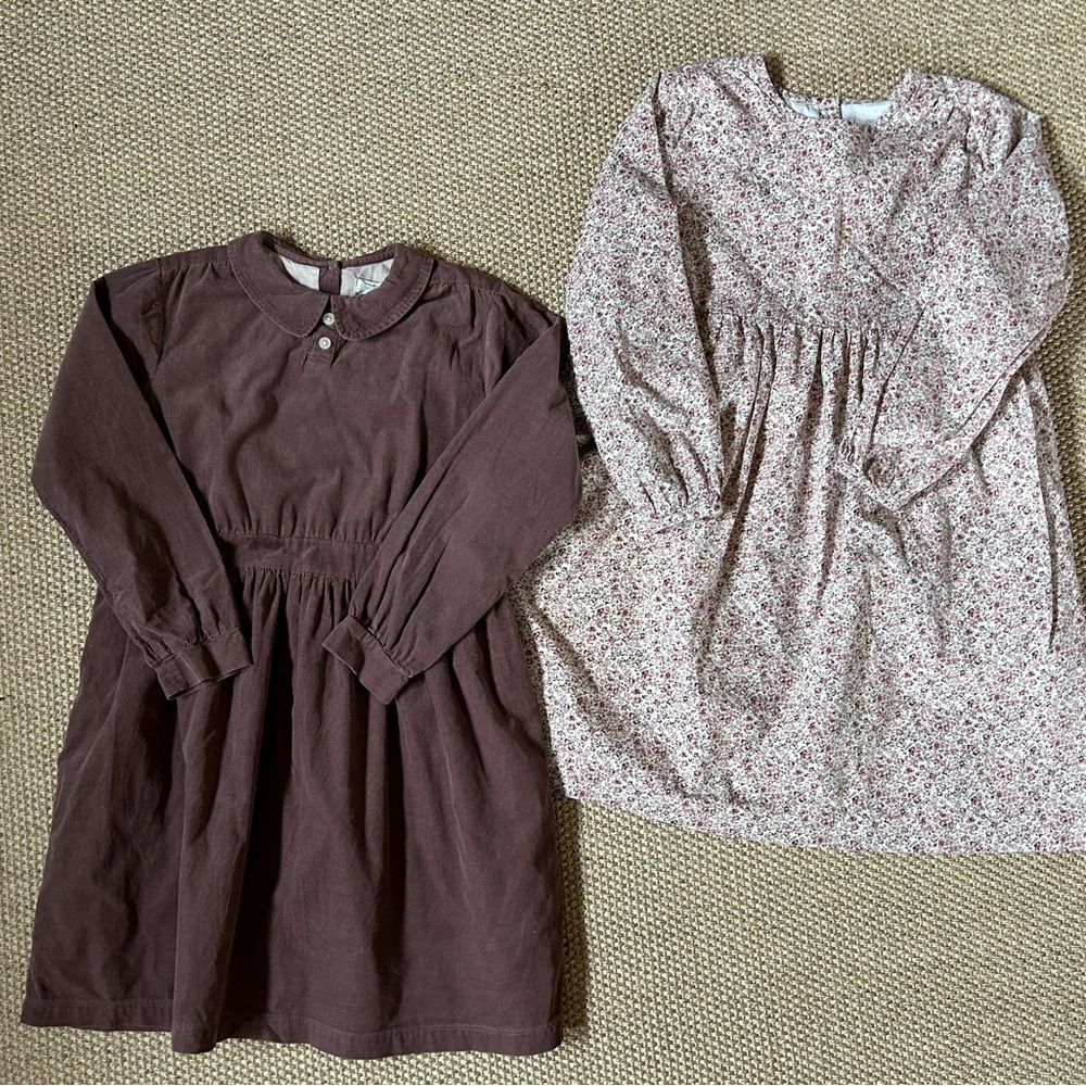 Charming Kids Dress Duo in Brown and Floral